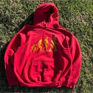 Red Hoodie with Evolution Graphic